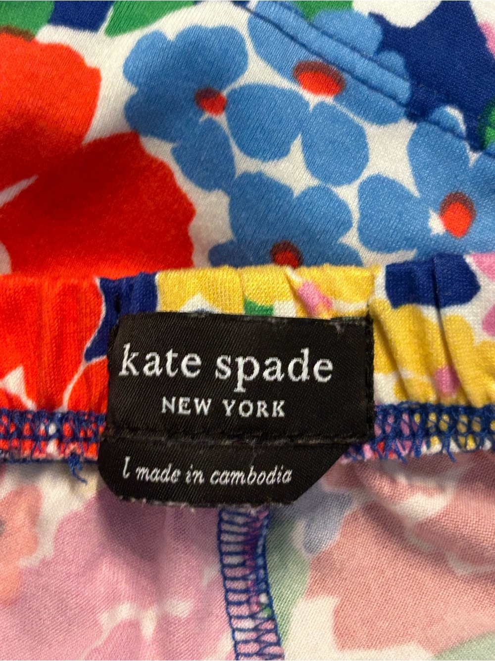Kate Spade Blooming Florals Short Sleeve Pajamas Shorts Set Two Piece Size Large - Picture 10 of 11